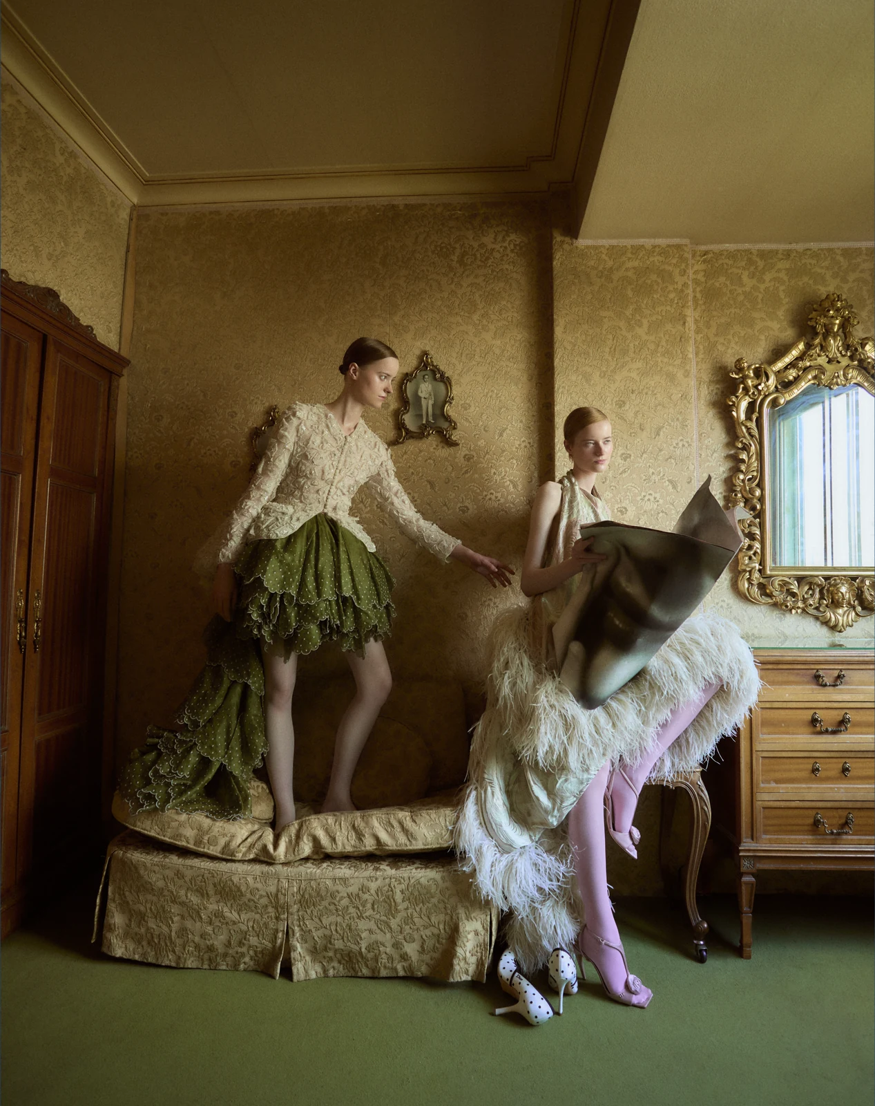 Sculptural fashion portrait for Vogue Portugal September 2026 — styling by Manel Guisado